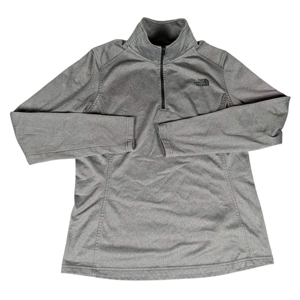 The North Face Womens Quarter Zip Pullover Heathered Grey Activewear Top